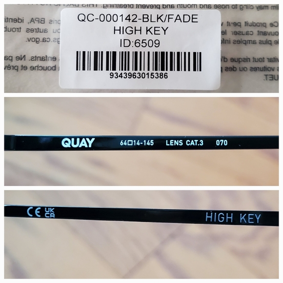 NWT QUAY of Australia Sunglasses "High Key" Aviator Black Fade w/ Case & Cloth - Picture 6 of 12